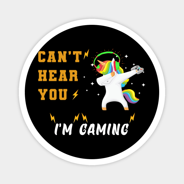 Unicorn dabbing - can't hear you i'm gaming Magnet by Flipodesigner